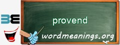 WordMeaning blackboard for provend